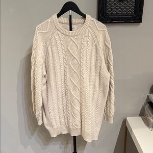 Aritzia Cream Cable Knit Sweater